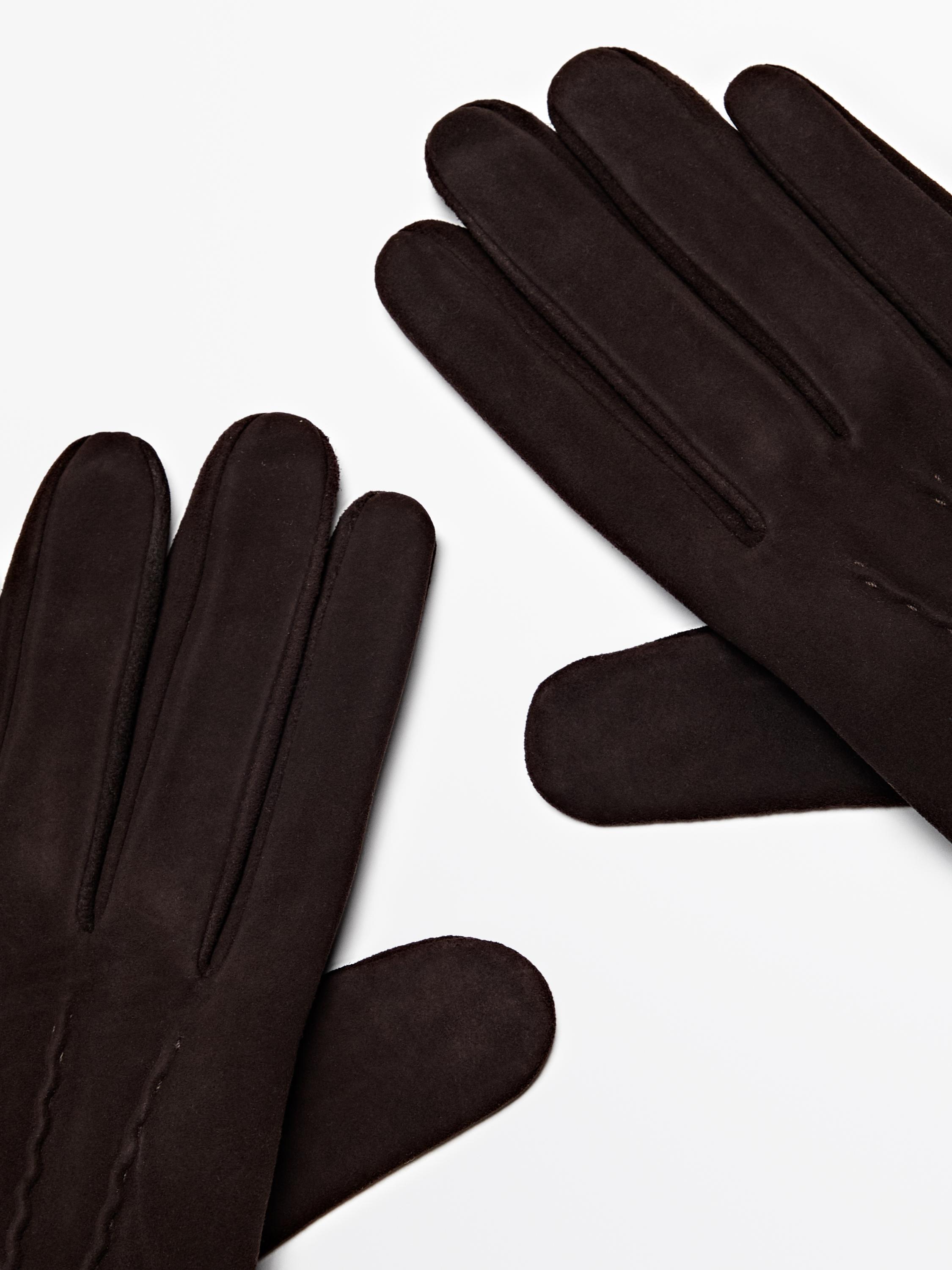 Suede leather gloves
